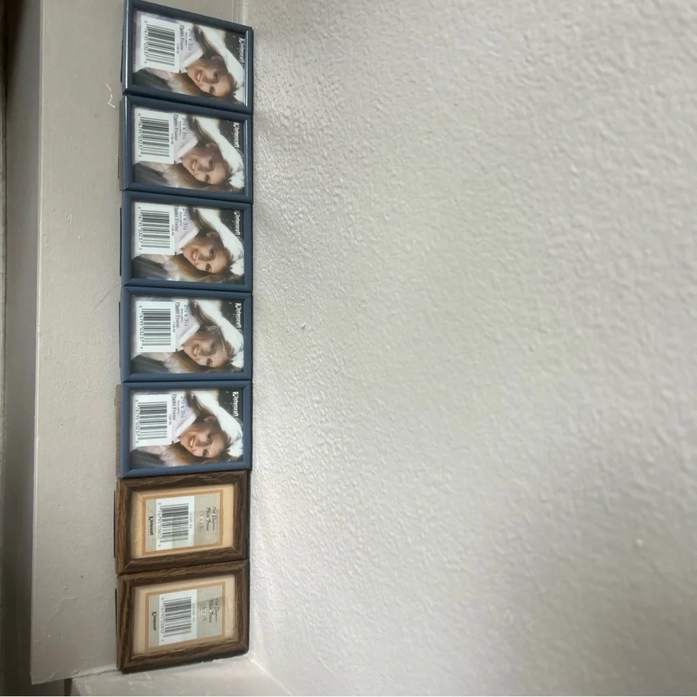Blue and brown 2 1/4 x 3 1/4 metal Picture Frames